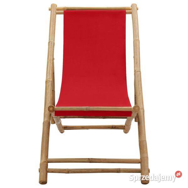 vidaXL Leżak z bambusa i czerwonego Warszawa sprzedam