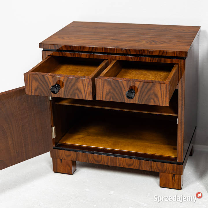 Dwie szafki nocne stoliki art deco palisander Swarzędz