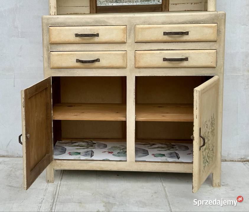 Kredens vintage art deco rustykalny shabby chic 178cm Kredensy i witryny Przeworsk