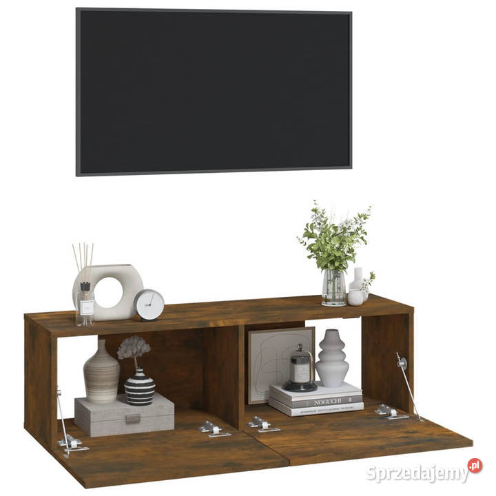 Ścienne szafki TV 2 przydymiony dąb 100x30x30 Warszawa