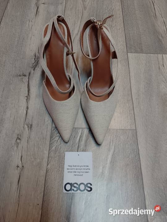 41 ASOS Beżowe czółenka Wieczorowez odkrytą Kraków