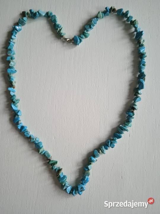 NASZYJNIKI Z NATURALNYCH TURKUSOWYCH HOWLITÓW Piła sprzedam