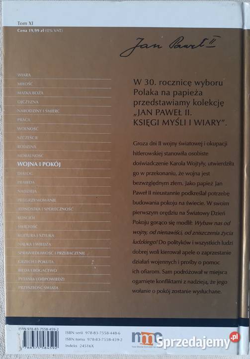 Książka Wojna i pokój Jan Paweł II