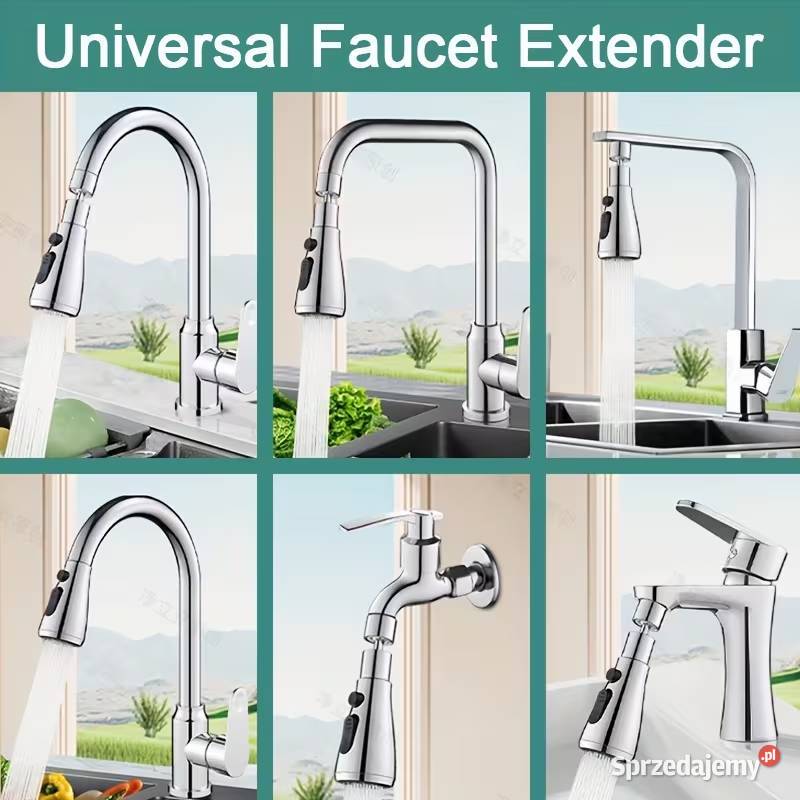 Przedłużka Kranu 3 Tryby Obrotowa Adapter Czarna Płock