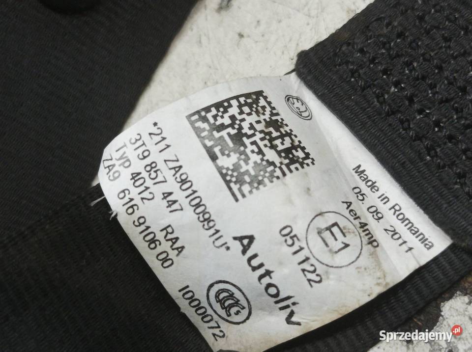 PAS BEZPIECZEŃSTWA LEWY TYŁ KANAPY 3T 3T9857447