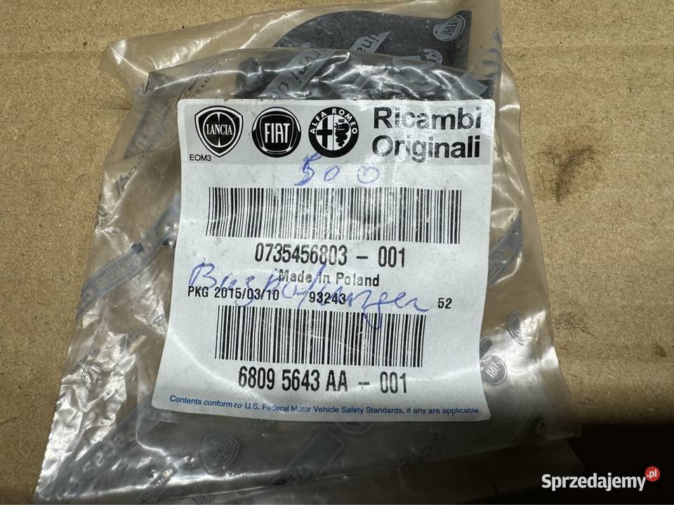 Zaślepka haka zderzaka tył Fiat 500 735456803 osobowe wielkopolskie