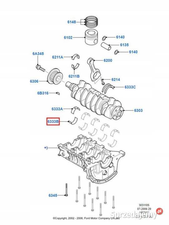 PANEWKI KORBOWODOWE 2 FORD C II 16 TDCi 2019