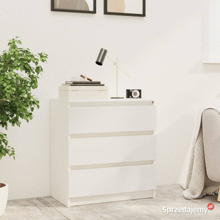 Szafka nocna biała 60x36x64 lite drewno sosnowe Warszawa