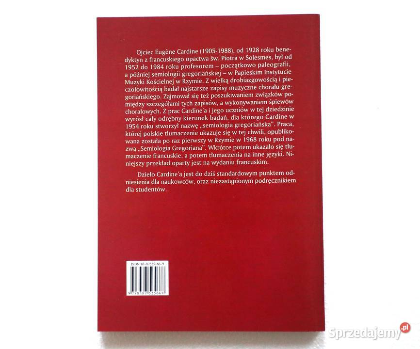 Semiologia gregoriańska Eugene Cardine Gdańsk sprzedam