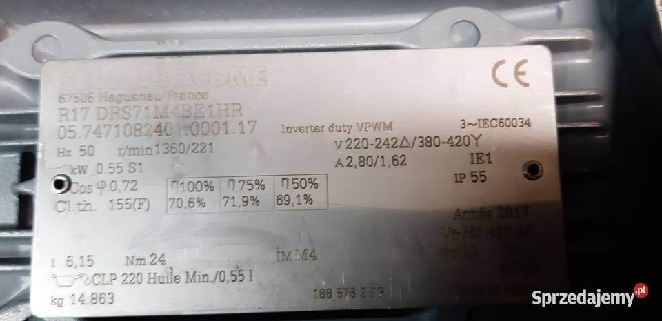 Motoreduktor 055 kW221 obr