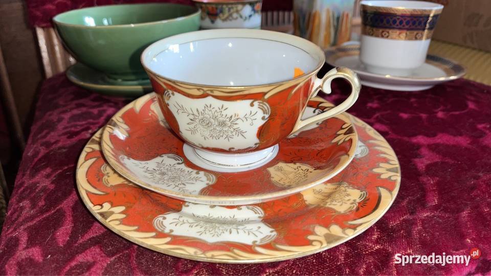 Przepiękna filiżanka z talerzykiem Syg Import Porcelana i szkło Gdańsk
