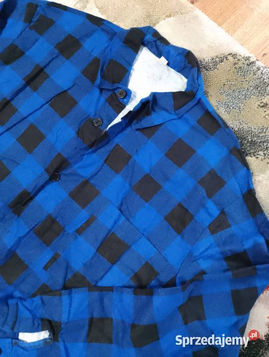 Niebieska koszula flanelowa w kratę dolnośląskie Wrocław
