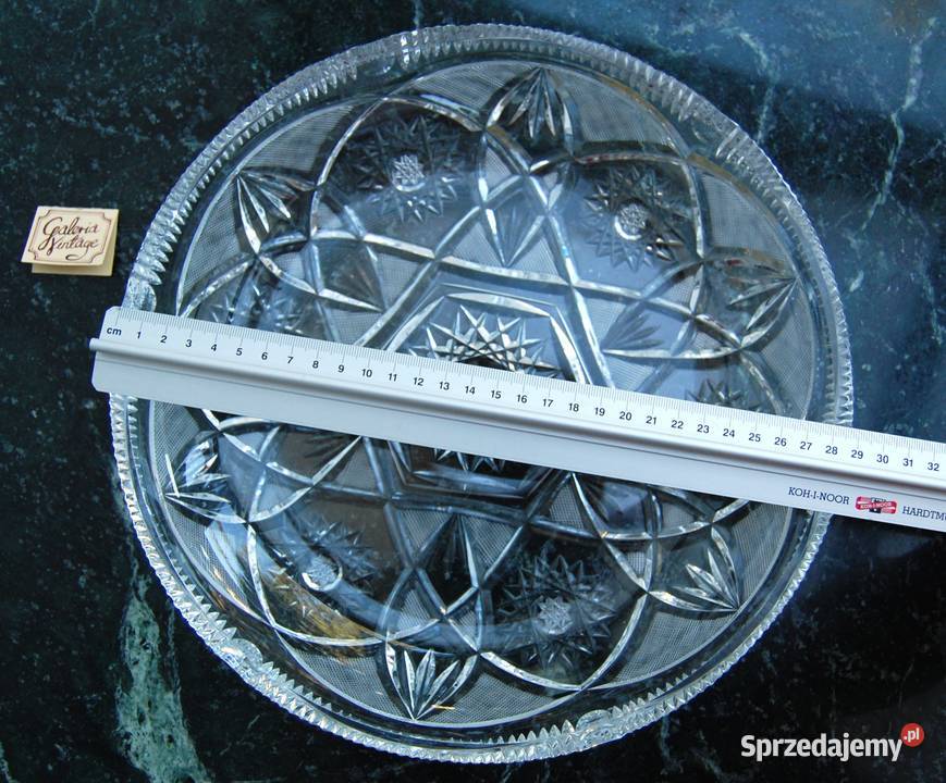 Patera kryształowa 29 kryształ szlifowany PRL przezroczysty Lublin sprzedam