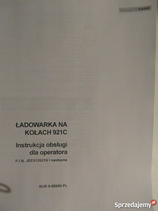 INSTRUKCJA OBSŁUGI DTR CASE 921C i inne Szczecin