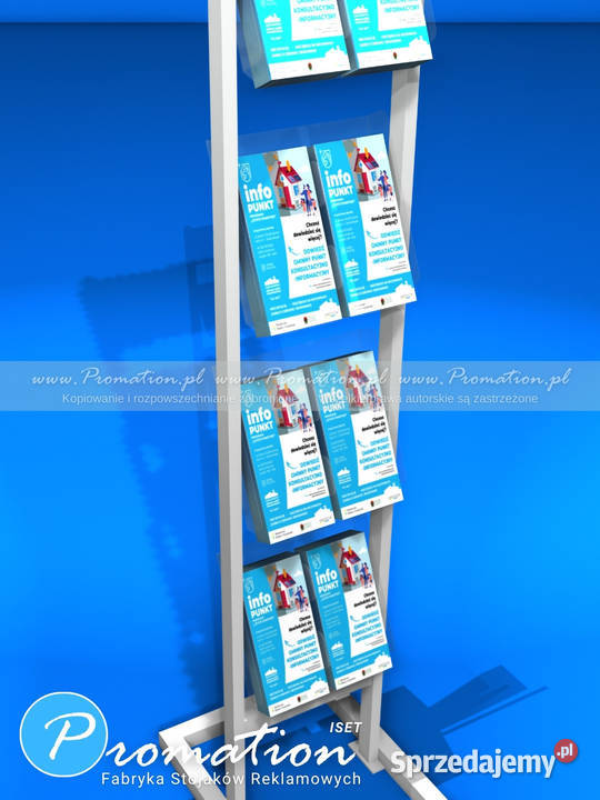 Biały stojak na ulotki reklamowe DL do biur Biznes i Przemysł Warszawa