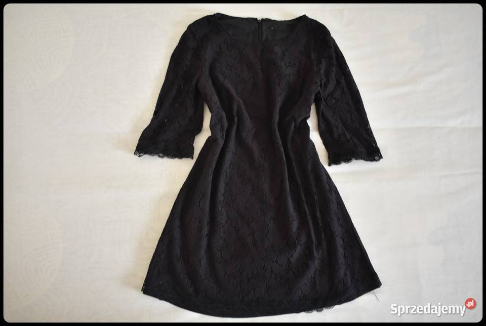 Sukienka mała czarna 40 L cała koronkowa z mazowieckie Płock