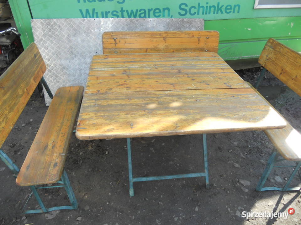 Turystyczny Kplstół drewniany rozkładany3 lawki Pozostałe