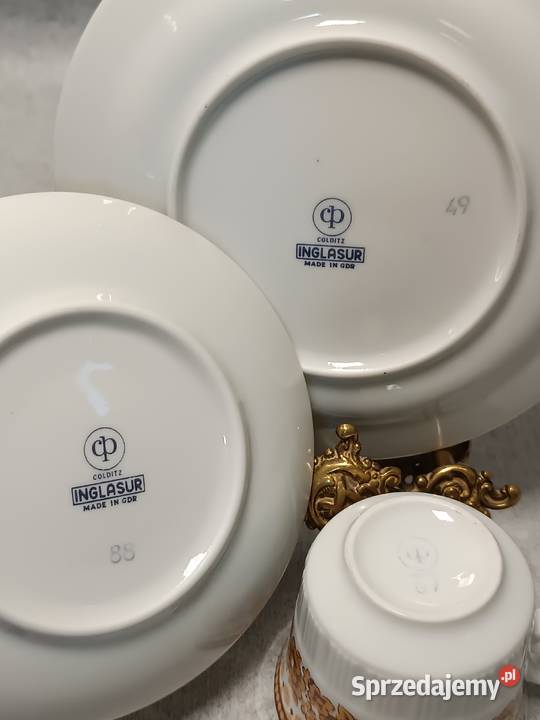 COLDITZ INGLASUR Filiżanka do kawy Trio Kwiaty zachodniopomorskie Stargard