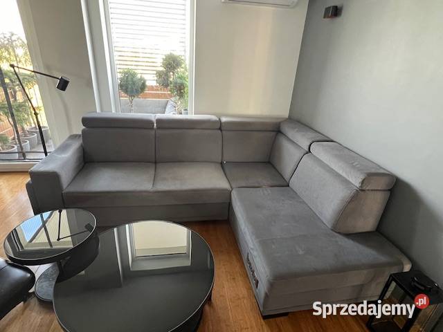 Elegancka sofa wypoczynkowa rozkładana szara Katowice sprzedam