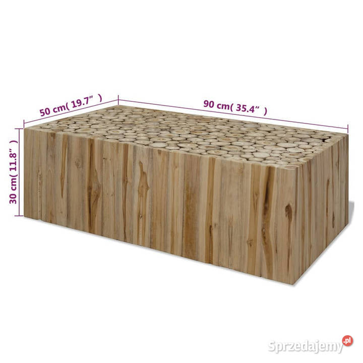 Stolik kawowy z drewna tekowego 90 x 50 x 30 Warszawa