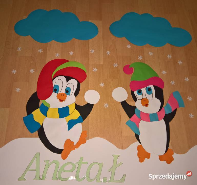 Dekoracje dwustronne okienne zimowe z brystolu Garwolin