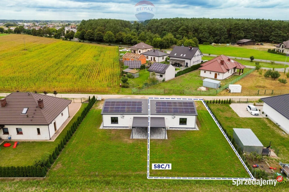 Nowy dom w zabudowie bliźniaczej lewa strona asfalt Galewice sprzedam