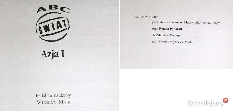 ABC Świat Azja I Wiesław Maik Chełm sprzedam