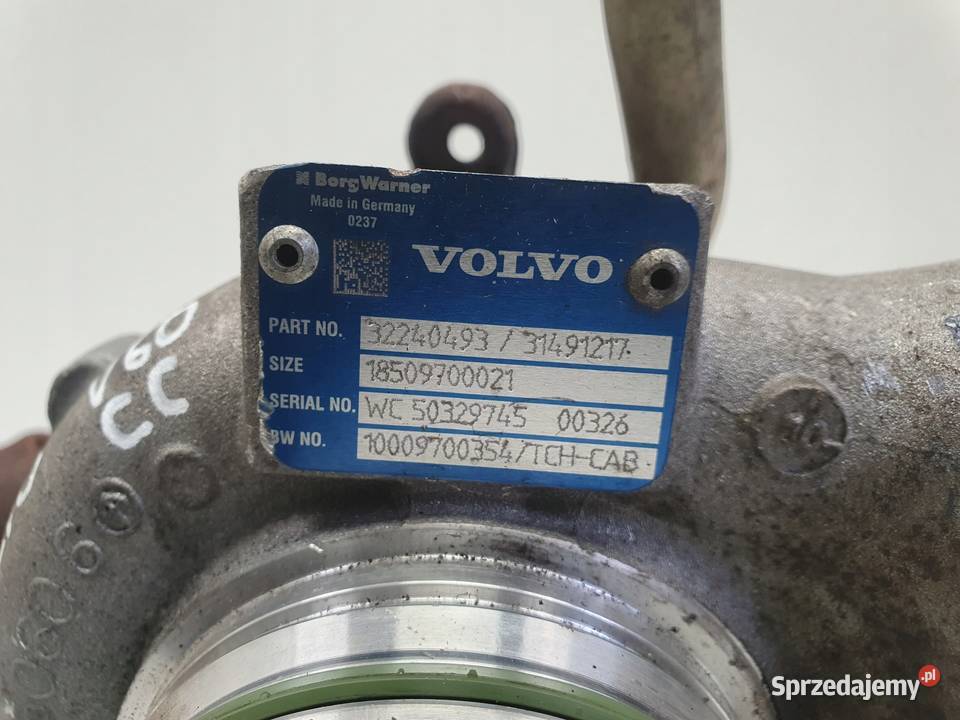 Volvo V60 II 20 D4 TURBOSPRĘŻARKA turbo 32240493 Turbosprężarki Janów sprzedam