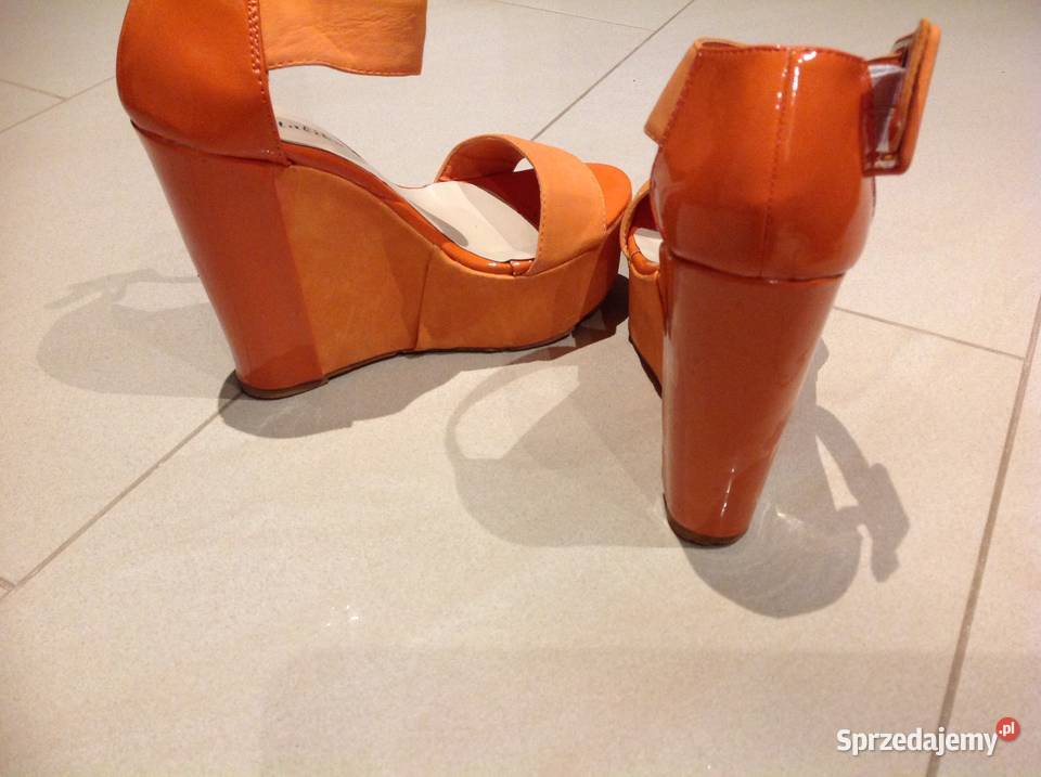 Sandały Na Koturnie Damskie 35355 Pomarańczowe lubuskie Nowa Sól sprzedam