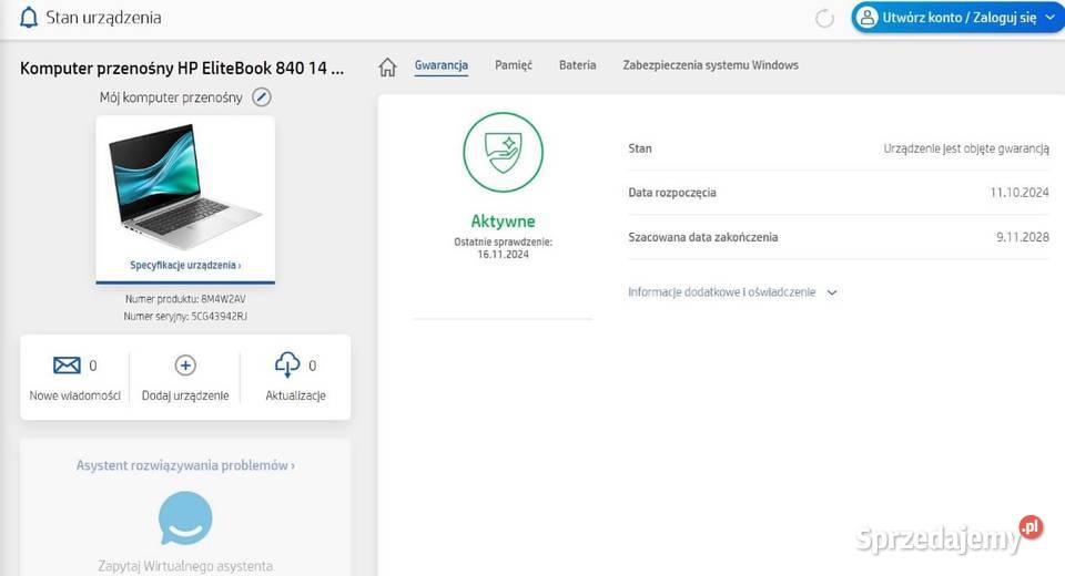 Hp elitebook 840 G11 U5 125H 32GB 512 Arc 14 5G Jelenia Góra sprzedam