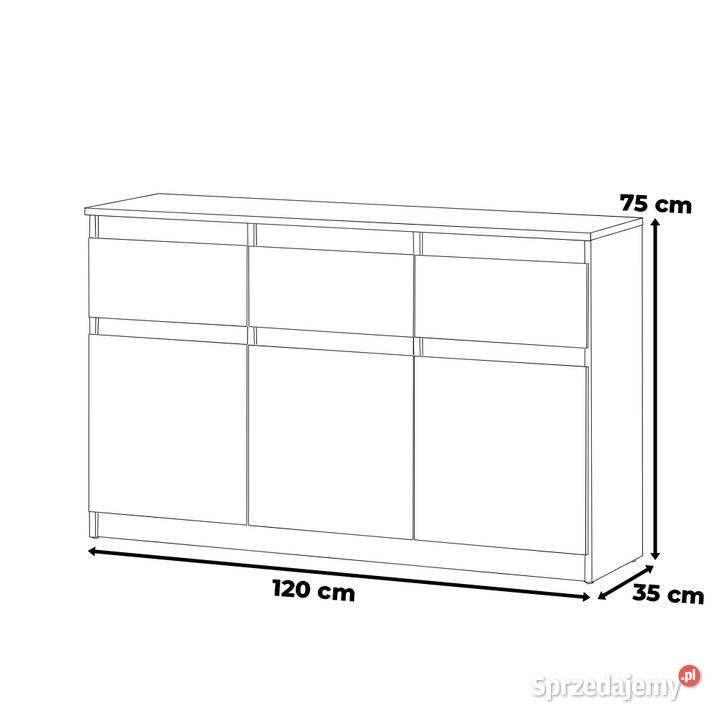 Komoda 120 Szafka 3 Szuflady Do Sypialni Duża 120cm Elbląg