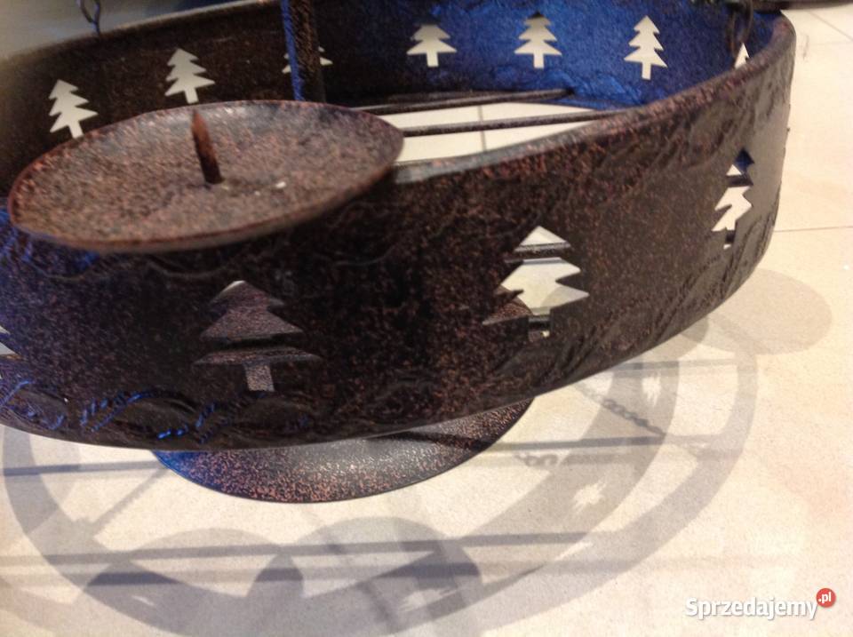 Świecznik Duży Metalowy na 4 świece Dekoracja Świeczniki lubuskie Nowa Sól sprzedam