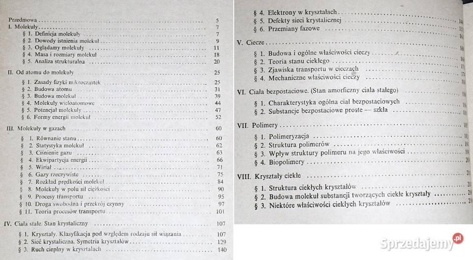 Molekularna budowa ciał A Januszajtis J lubelskie sprzedam