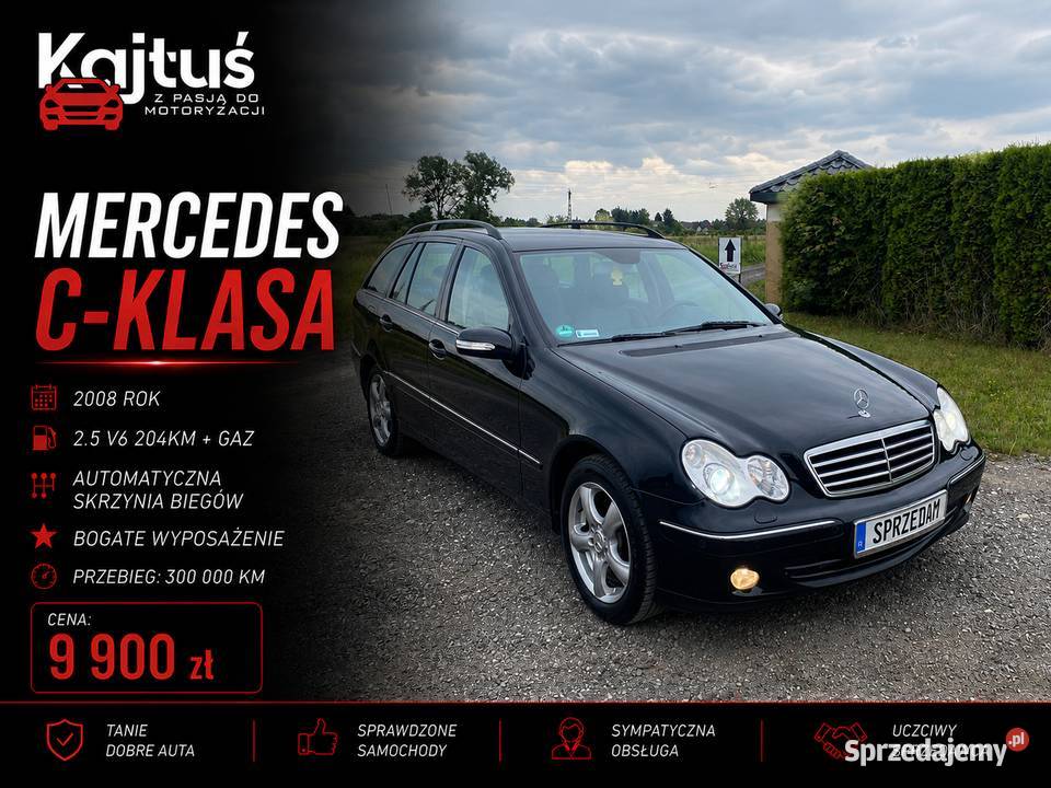 Mercedes C230 2007R 25B V6GAZ ŁADNY StanBDB Mercedes-Benz Zamość