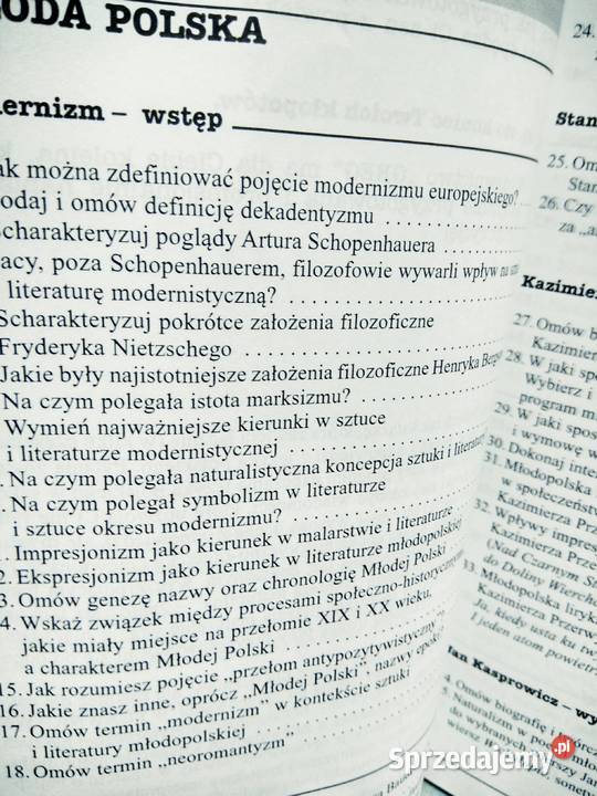 Młoda Polska pytania i odpowiedzi outlet używane