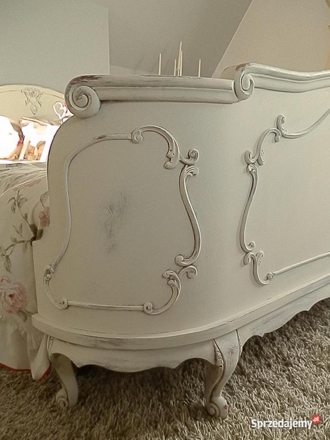 Łóżko shabby chic królewskie ludwikowskie Lubin