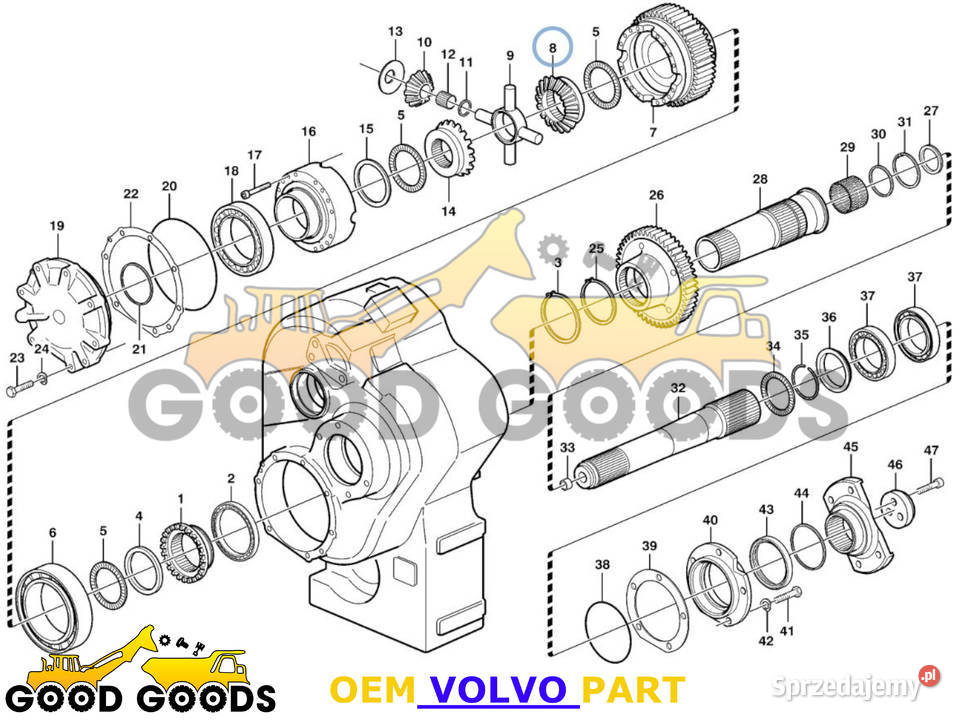 VOLVO KOŁO ZĘBATE KORONKA DYFERENCJAŁU 11144958