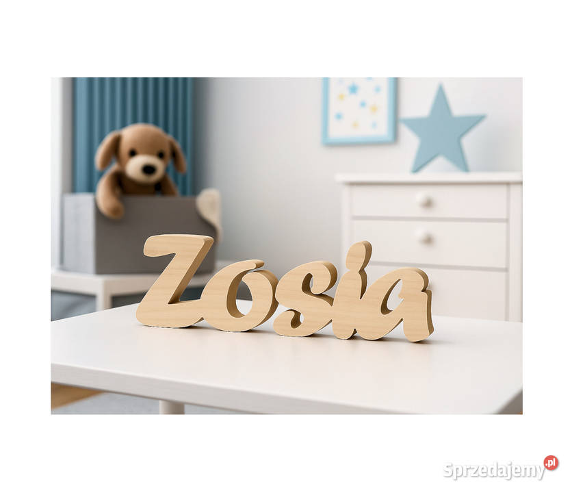 Zosia Imię dziecka Napis z drewna 30 litera 3D Lublin