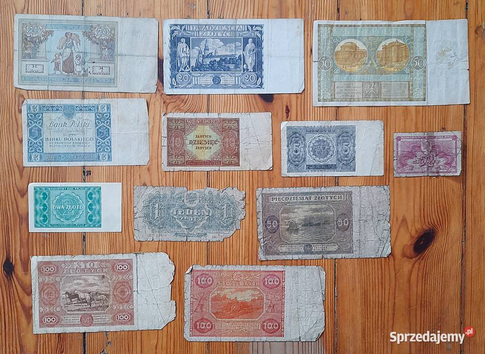 Zestaw Banknotów x 12 Stara Polska śląskie Gliwice