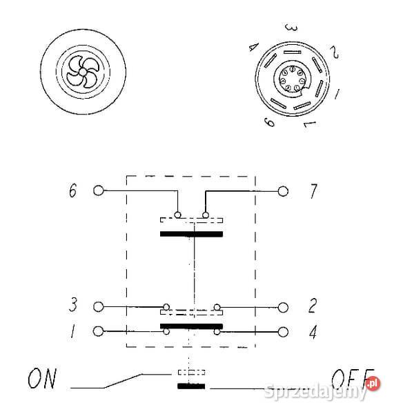 Przełącznik przyciskowy wentylatora okrągły Kamionna