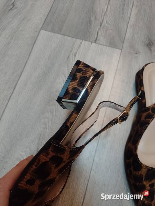 3940 Panterkowe baleriny wieczorowe z odkrytą 25.4cm Kraków sprzedam
