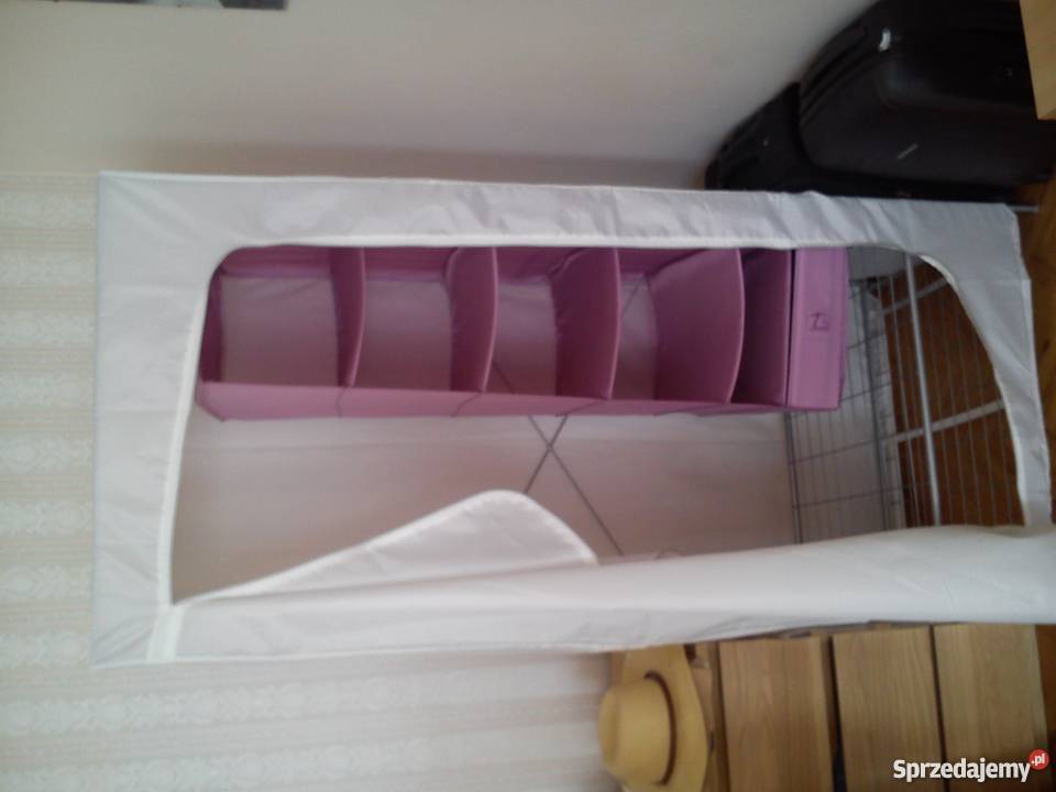 tekstylna szafa ikea z wiszącymi polkami i Warszawa