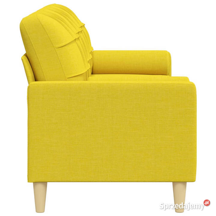 3osobowa sofa z poduszkami jasnożółta 210 obita mazowieckie Warszawa