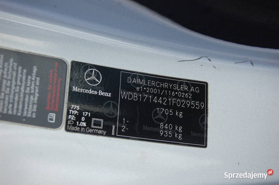 Mercedes SLK 18 Kabrio El Dach El Fotele Klima Zarejestrowany w Polsce Załom