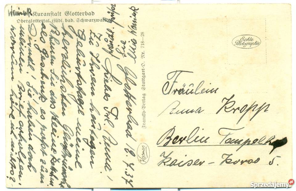 Kuranstalt Glotterbad Kurhaus und Sanatorium Ostrów Wielkopolski