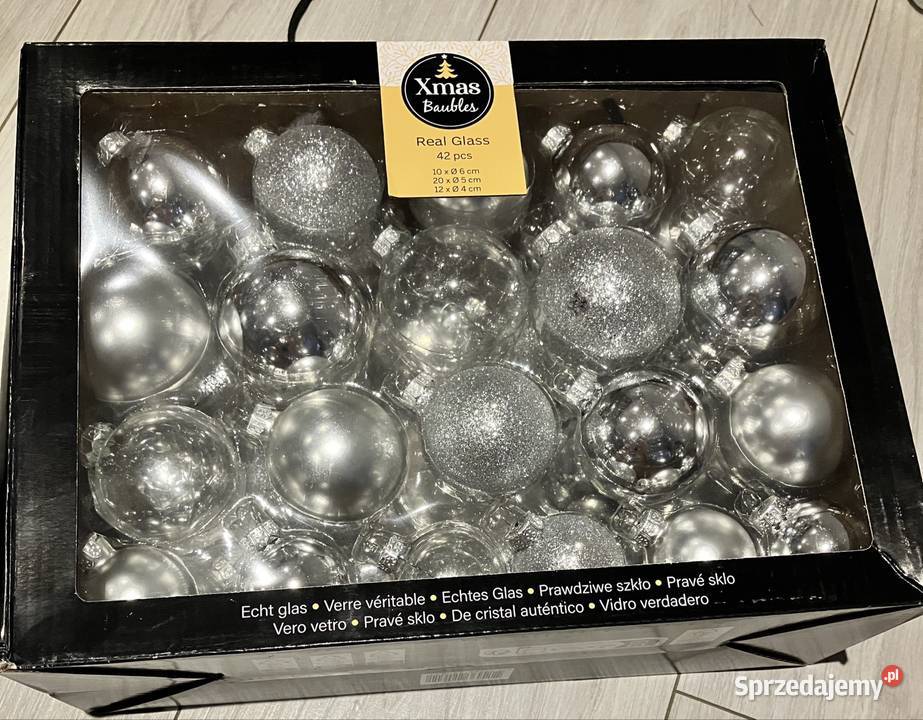 Szklane bombki choinkowe zestaw 42 różne kolory wielokolorowy Kraków