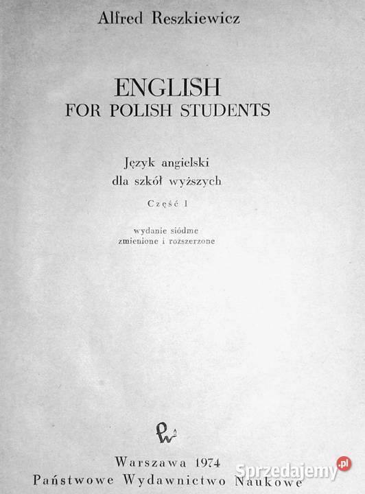 English for polish students Alfred Reszkiewicz miękka Chełm