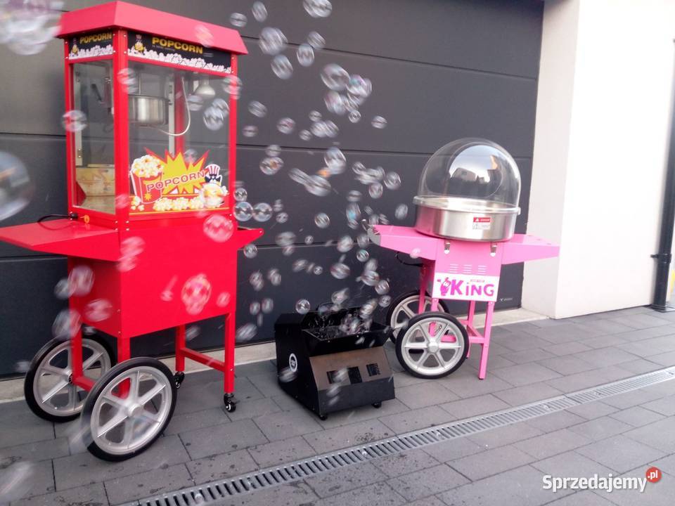 Wynajem Dmuchaniec Wata Cukrowa Popcorn Bańki Czarne
