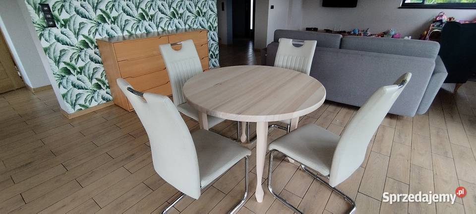 Stół Okrągły z Litego Drewna Sosnowego Premium 100cm Sucha Beskidzka