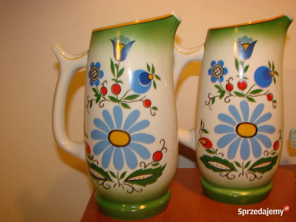 Lubiana wzór kaszubski dzbanek PRL pomorskie Pruszcz Gdański